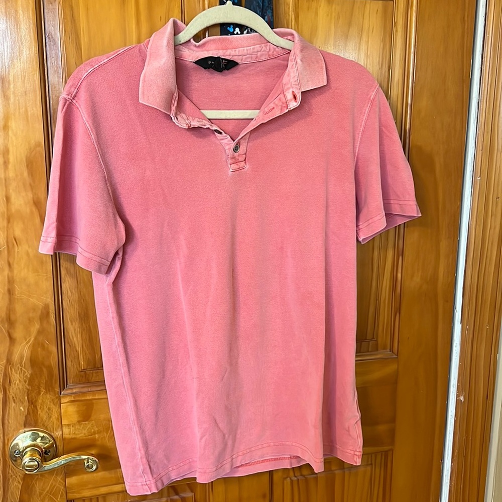 Mens Pink Jf. J. Ferrar Polo Slim Fit Size Small